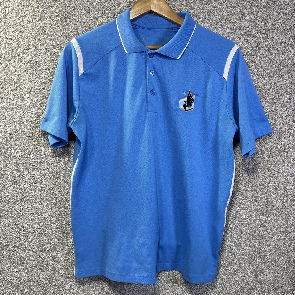 Minnesota‎ United FC Shirt Mens Medium Blue MLS Soccer Antigua Polo Golf